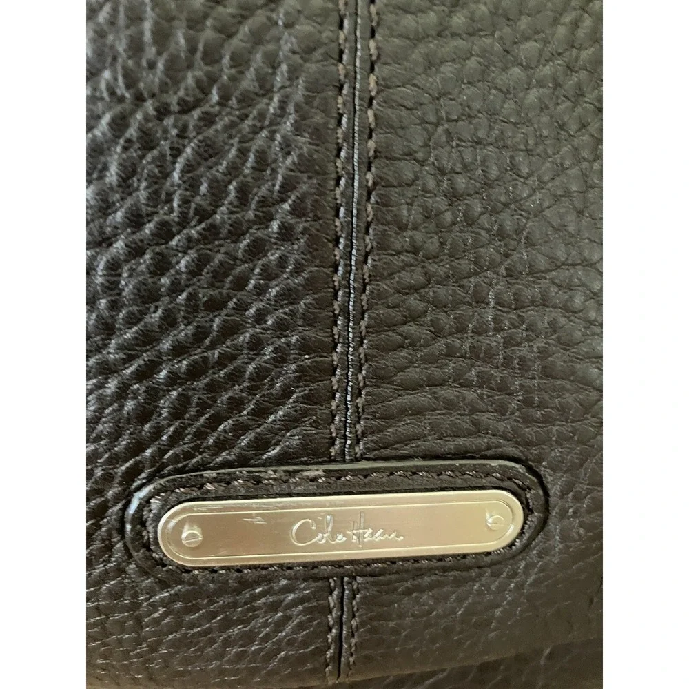 COLE HAAN Brown Pleated Pebbled Leather Hobo Large Shoulder‎ Tote Shopper Bag